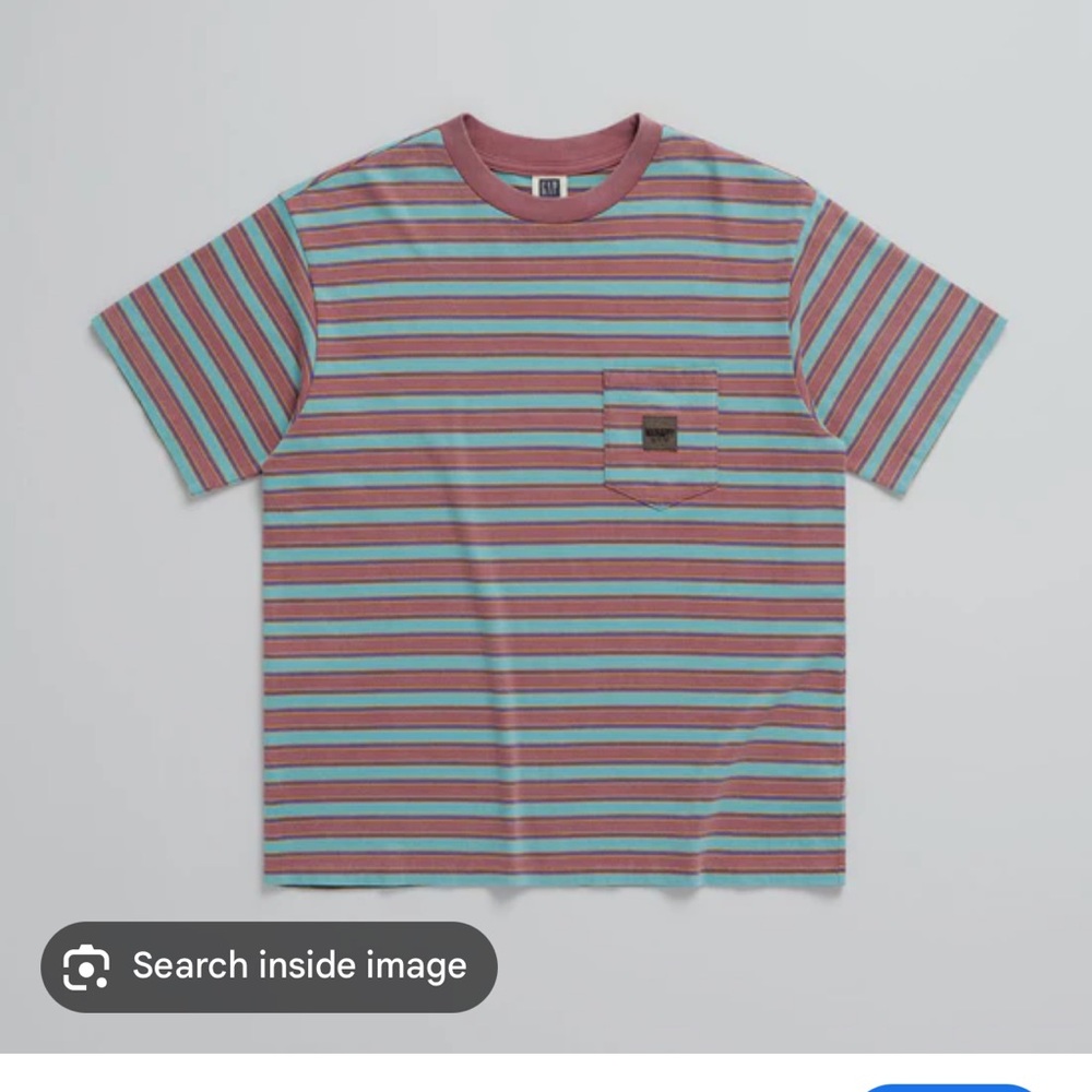 Madhappy X Gap- multi striped short sleeve shirt